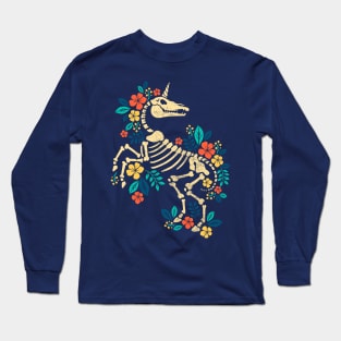 Flowered unicorn skeleton Long Sleeve T-Shirt